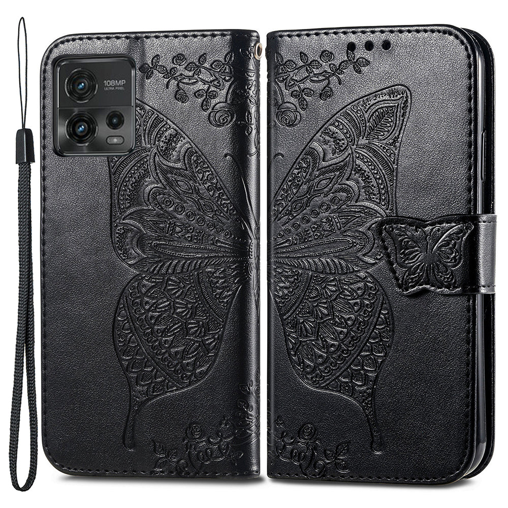 For Motorola Moto G72 4G PU Leather Folio Case Imprinted Butterfly Pattern Stand Wallet Magnetic Phone Cover For Motorola Moto G72 4G PU Leather Folio Case Imprinted Butterfly Pattern Stand Wallet Magnetic Phone Cover